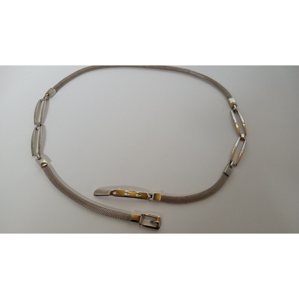 Ladies Silvertone Chunky Chain and Metal Mesh Belt Fits 36, 36.5 & 37 in waist